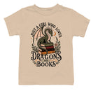 Dragon on Books with Moon Youth's T-shirt