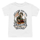 Dragon on Books with Moon Youth's T-shirt