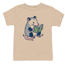 Youth's T-shirt with Cute Possum Reading Illustration