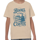 Books and Coffee Vintage Typography Youth T-shirt