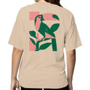 Abstract Bird Leaves Minimalist Art Women's T-shirt