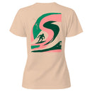Women's T-shirt Surfer Riding Abstract Wave