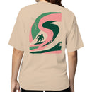 Women's T-shirt Surfer Riding Abstract Wave