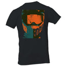 Men's T-shirt Cracked Visor Dirt Bike Rider Mask Art