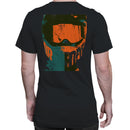 Men's T-shirt Cracked Visor Dirt Bike Rider Mask Art
