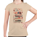 Cat on Books with Autumn Leaves Youth's T-shirt