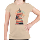 Youth's T-shirt Cozy Owl on Books with Scarf