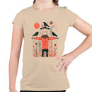 Vintage Scarecrow Youth's T-shirt with Crows & Sunflowers