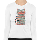 Mummy Cat Illustration Women's Long Sleeve T-Shirt