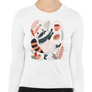 Raccoon Coffee Donut Forest Women's Long Sleeve Shirt