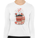 Sleepy Cat Coffee Cup Women's Long Sleeve T-Shirt