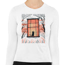 Cat Looking Out Window Women's Long Sleeve Shirt