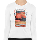 Cozy Cat on Knitted Blankets Women's Long Sleeve