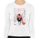 Women's Long Sleeve Shirt with Spider Illustration