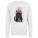 Whimsical Cat Witch Hat Women's Long Sleeve Shirt