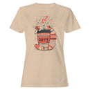 Sleepy Cat Coffee Cup Illustration Women's T-shirt