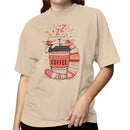 Sleepy Cat Coffee Cup Illustration Women's T-shirt