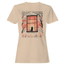 Cat Looking Out Window Autumn Night T-shirt
