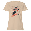 Witch Owl on Broomstick Halloween Women's T-shirt