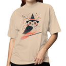 Witch Owl on Broomstick Halloween Women's T-shirt
