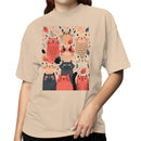 Autumn Cats with Leaves Women's T-shirt