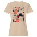 Cute Autumn Cats Leaves Women's T-shirt