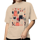 Cute Autumn Cats Leaves Women's T-shirt
