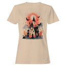 Spooky Haunted House with Bats Women's T-shirt