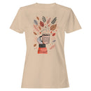 Autumn Coffee Cup Falling Leaves Women's T-shirt