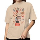 Autumn Coffee Cup Falling Leaves Women's T-shirt