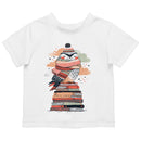 Toddler's T-shirt Cozy Owl on Books with Scarf