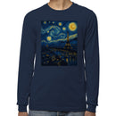 Paris Eiffel Tower Starry Night Men's Long Sleeve