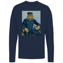 Men's Long Sleeve Vintage Cat Officer Portrait
