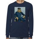 Men's Long Sleeve Vintage Cat Officer Portrait