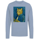 Painter Cat Portrait Van Gogh Style Women's Long Sleeve