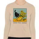 Cat Sunflower Smash Women's Long Sleeve T-Shirt