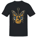 Men's T-shirt with Butterfly Wings Acoustic Guitar Art