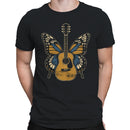 Men's T-shirt with Butterfly Wings Acoustic Guitar Art