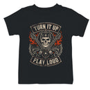 Turn It Up Play Loud Skull Bandana Youth T-shirt