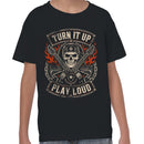 Turn It Up Play Loud Skull Bandana Youth T-shirt