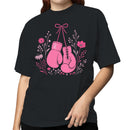 Women's T-shirt Pink Boxing Gloves Breast Cancer Ribbon