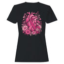 Pink Ribbon Heart Floral Awareness Women's T-shirt