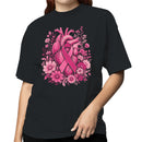 Pink Ribbon Heart Floral Awareness Women's T-shirt