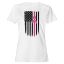 Pink Ribbon American Flag Women's T-shirt