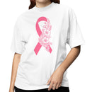 Floral Pink Ribbon Breast Cancer Awareness T-shirt