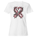 Love Heals Heart Ribbon Floral Women's T-shirt
