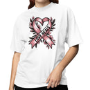 Love Heals Heart Ribbon Floral Women's T-shirt