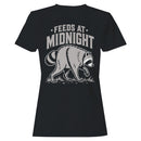 Feeds at Midnight Raccoon Humor Women's T-shirt