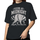 Feeds at Midnight Raccoon Humor Women's T-shirt