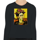 Geometric Floral Frida Portrait Women's Long Sleeve Shirt
